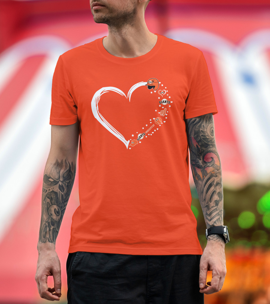 San Francisco Giants Heart Love Stars Giants Baseball Fan Giants Hat T-Shirt