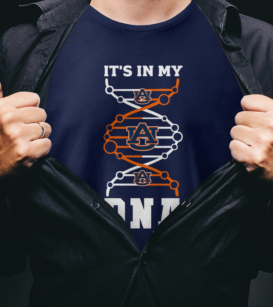 Auburn Tigers It's In My DNA Auburn University Logo DNA Strand T-Shirt