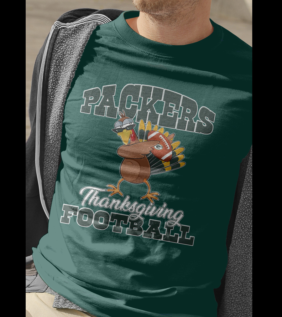 Packers Thanksgiving Football Turkey With Sunglasses T-Shirt