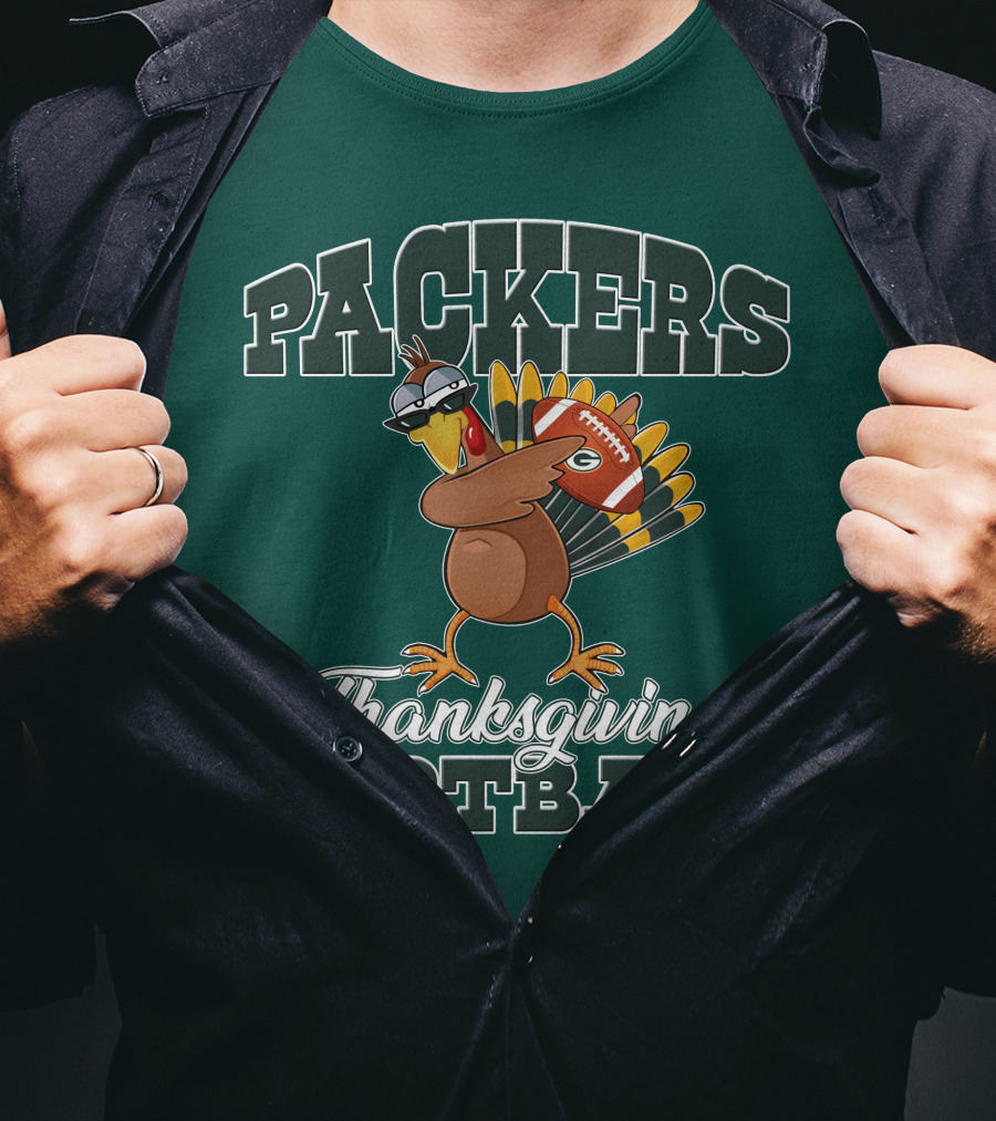 Packers Thanksgiving Football Turkey With Sunglasses T-Shirt