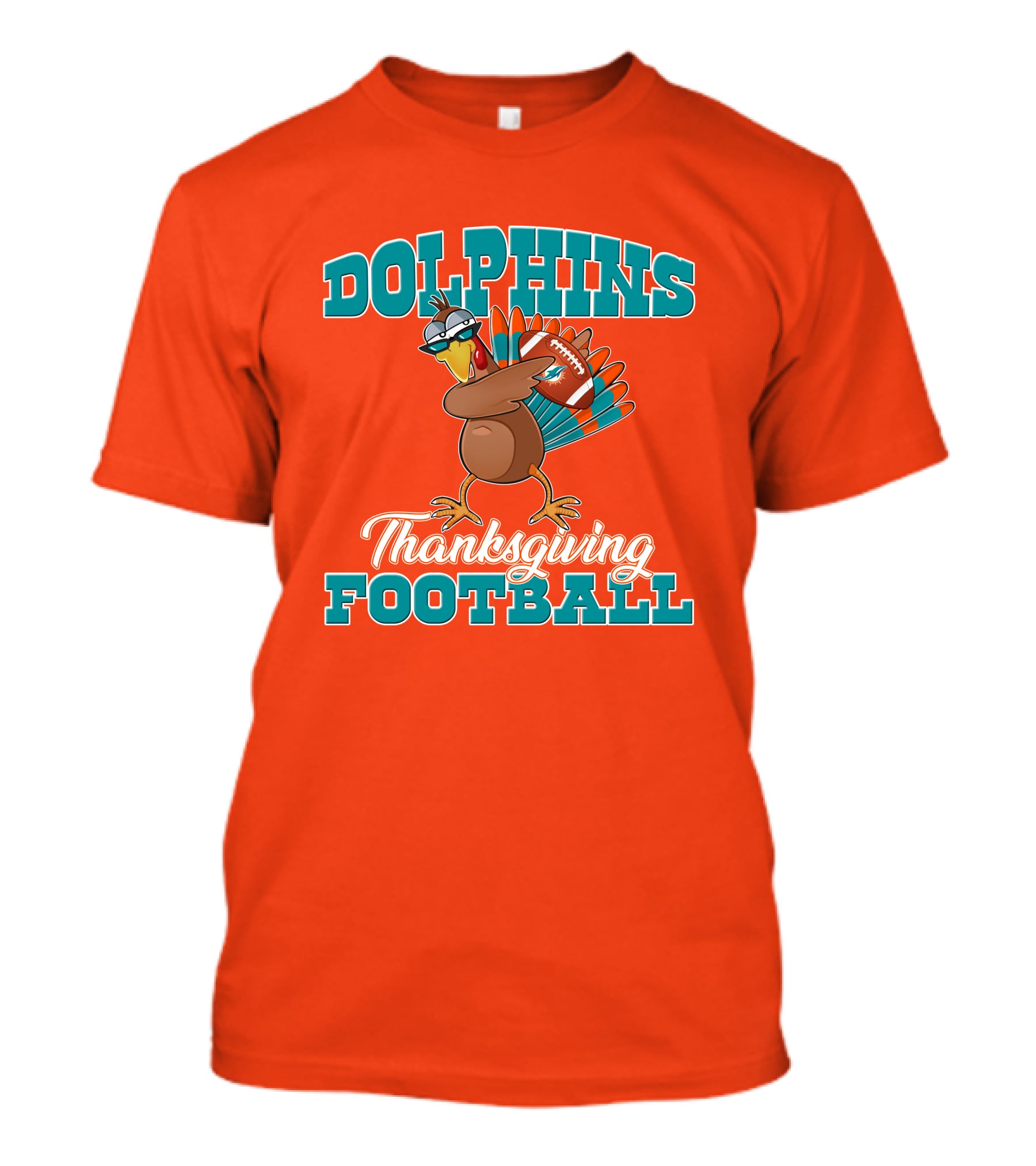 Dolphins Thanksgiving Football Turkey T-Shirt