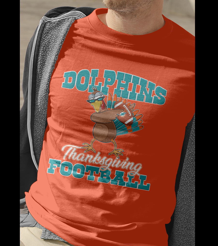 Dolphins Thanksgiving Football Turkey T-Shirt