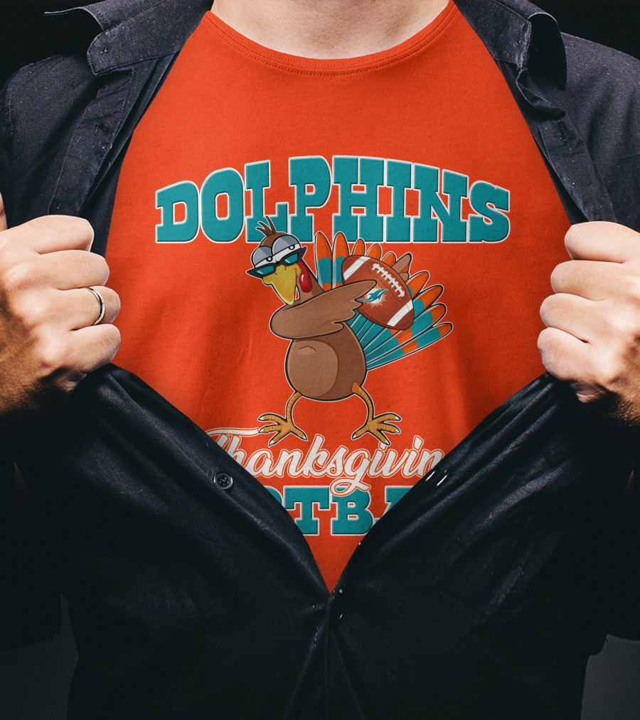 Dolphins Thanksgiving Football Turkey T-Shirt
