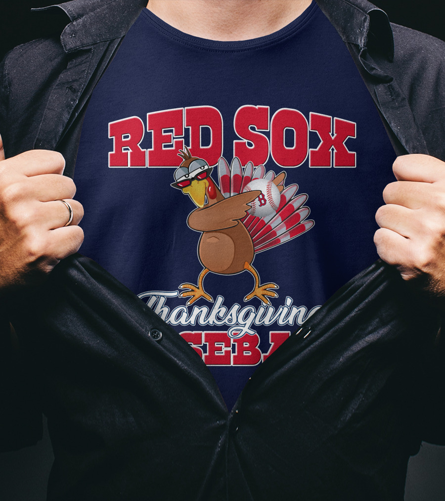 Red Sox Thanksgiving Baseball Turkey T-Shirt