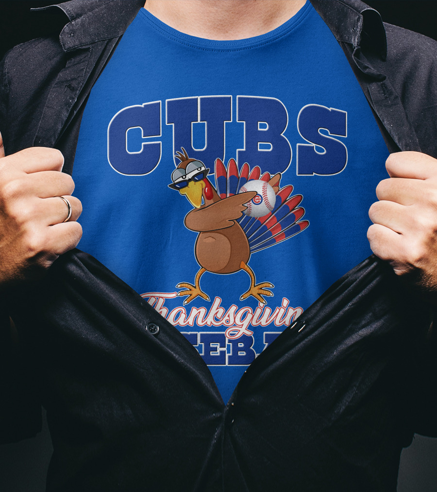 Cubs Thanksgiving Baseball Turkey T-Shirt