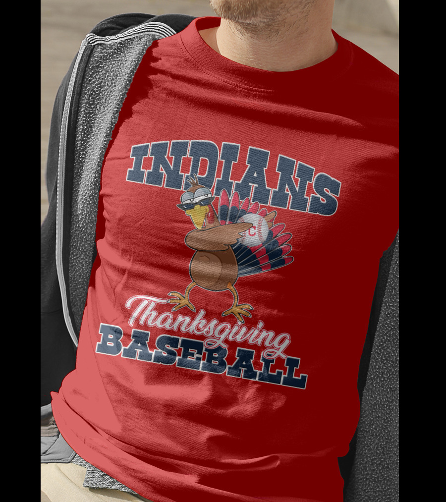 Indians Thanksgiving Baseball Turkey T-Shirt