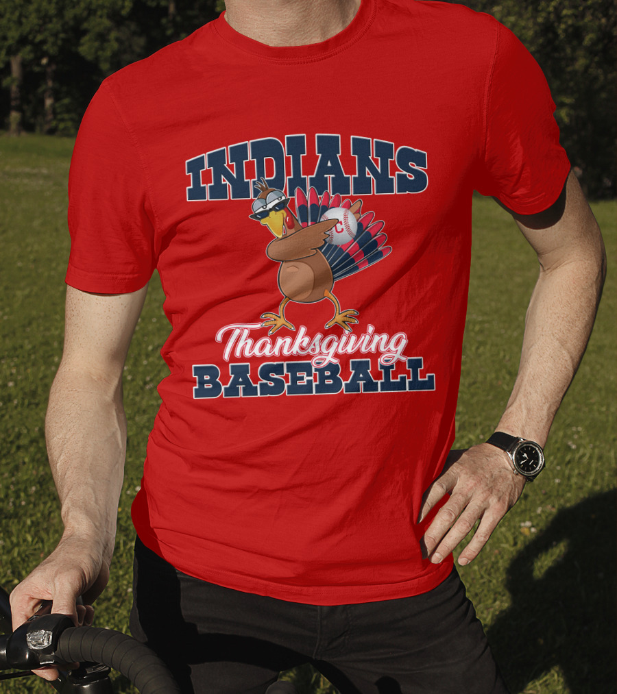 Indians Thanksgiving Baseball Turkey T-Shirt