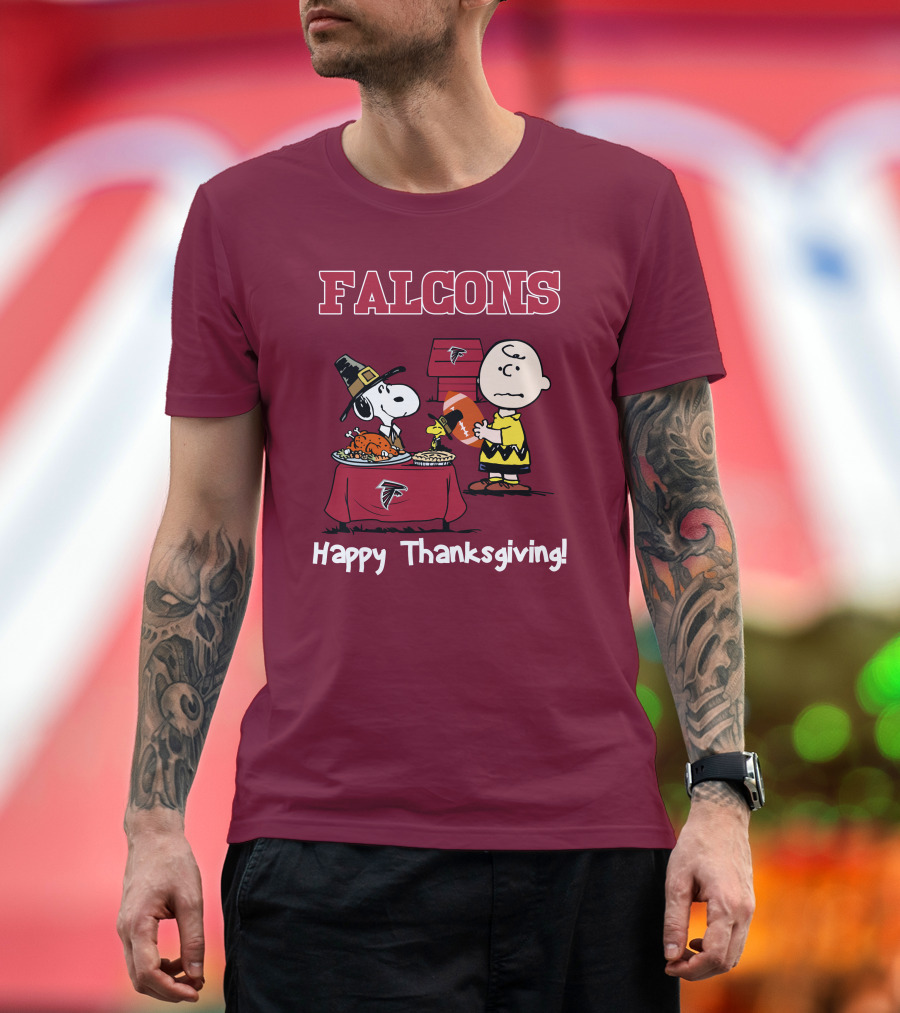 Falcons Snoopy Charlie Brown Thanksgiving Football Peanuts T-Shirt