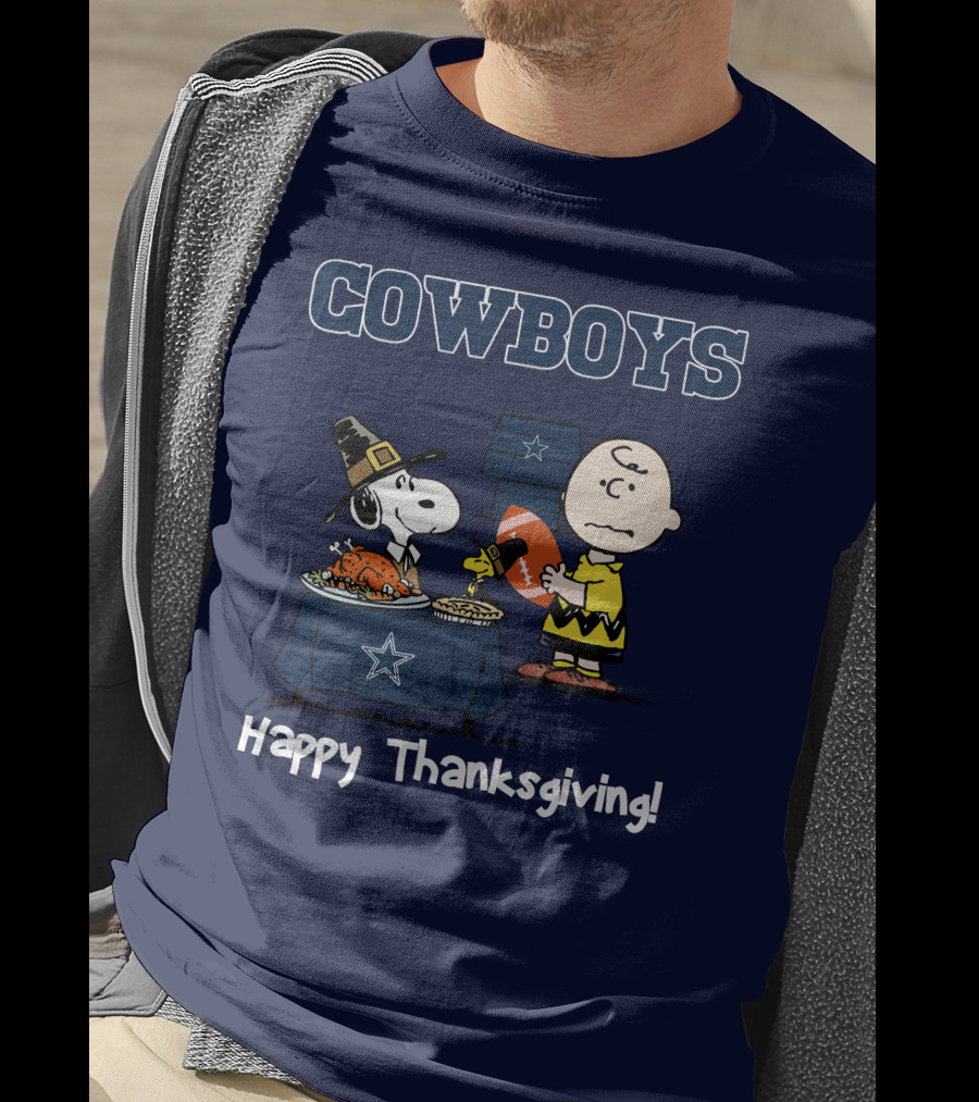 Dallas Cowboys Snoopy Charlie Brown Happy Thanksgiving T-Shirt