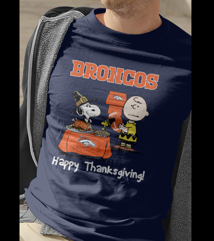 Broncos Snoopy Charlie Brown Thanksgiving T-Shirt