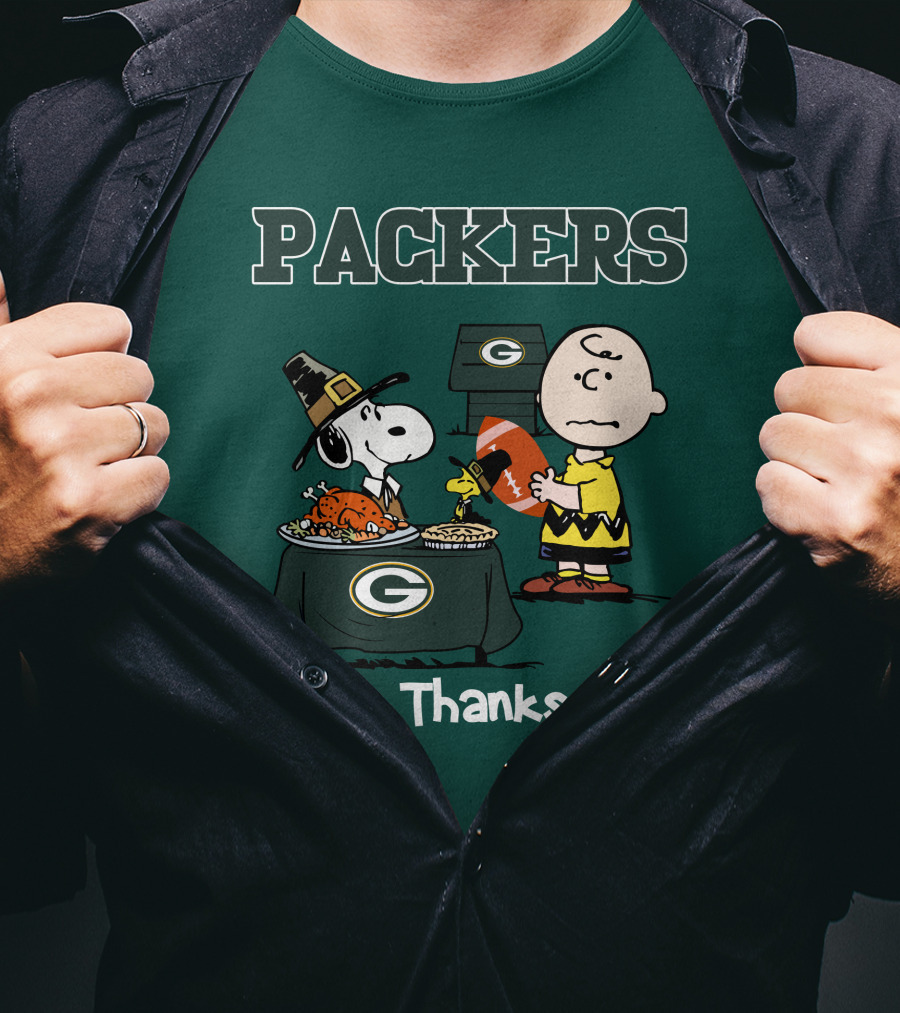 Packers Snoopy Charlie Brown Happy Thanksgiving T-Shirt