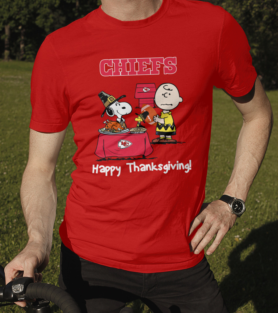Chiefs Snoopy Charlie Brown Thanksgiving Kansas City Football T-Shirt