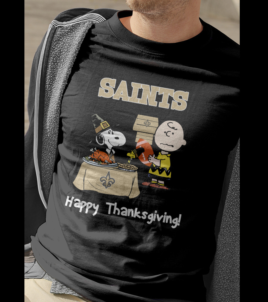 SAINTS New Orleans Happy Thanksgiving Snoopy T-Shirt