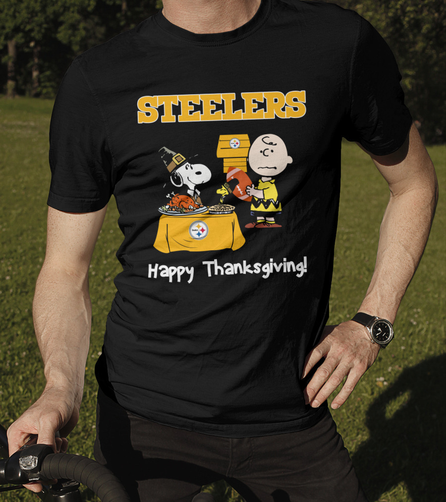 Steelers Snoopy Charlie Brown Happy Thanksgiving T-Shirt