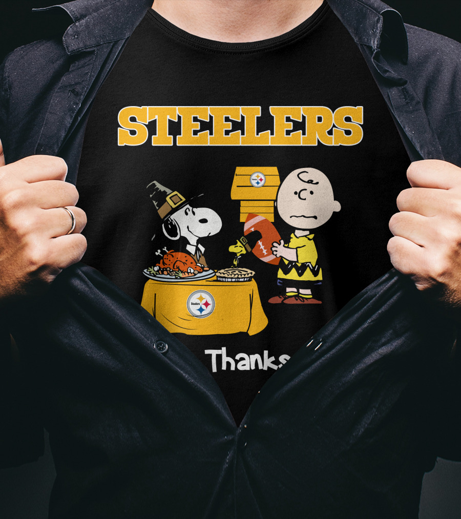 Steelers Snoopy Charlie Brown Happy Thanksgiving T-Shirt