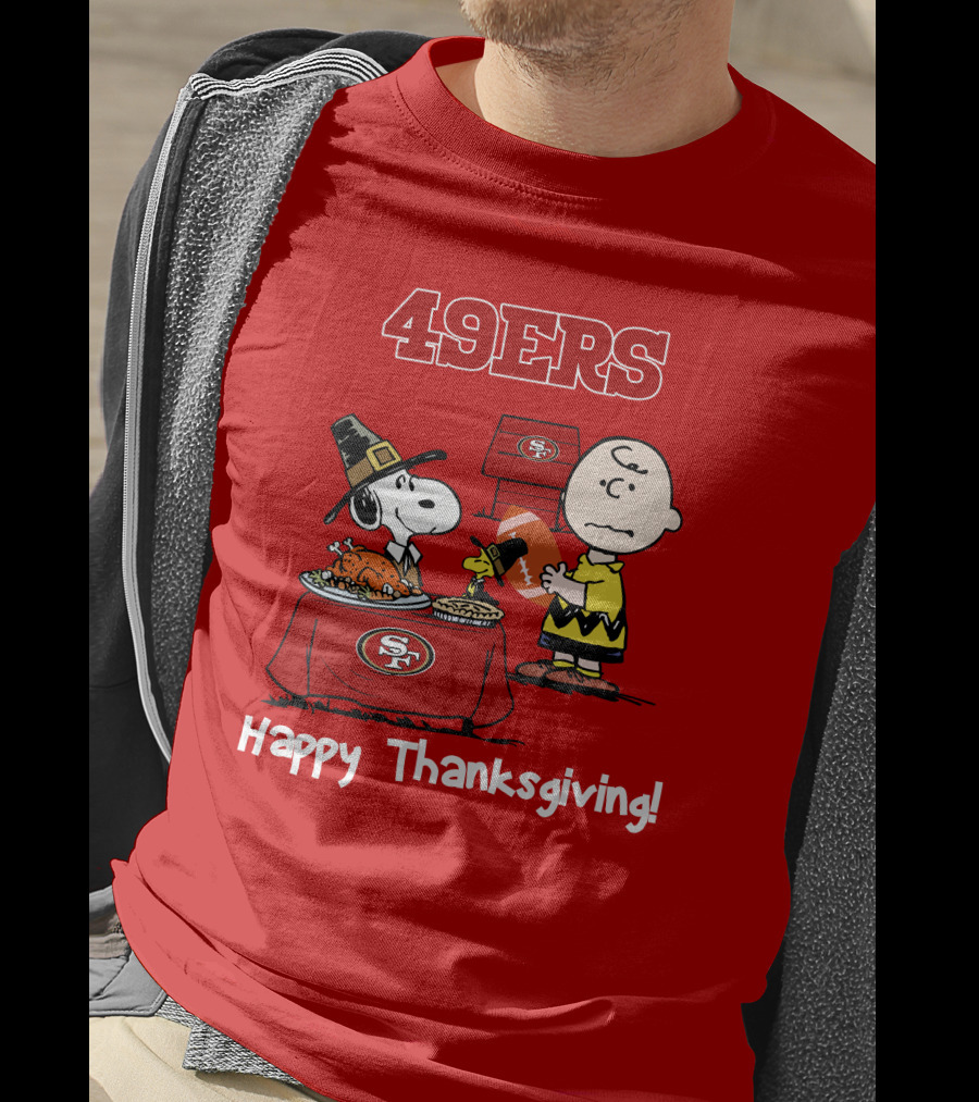 49ers Snoopy And Charlie Brown Thanksgiving T-Shirt