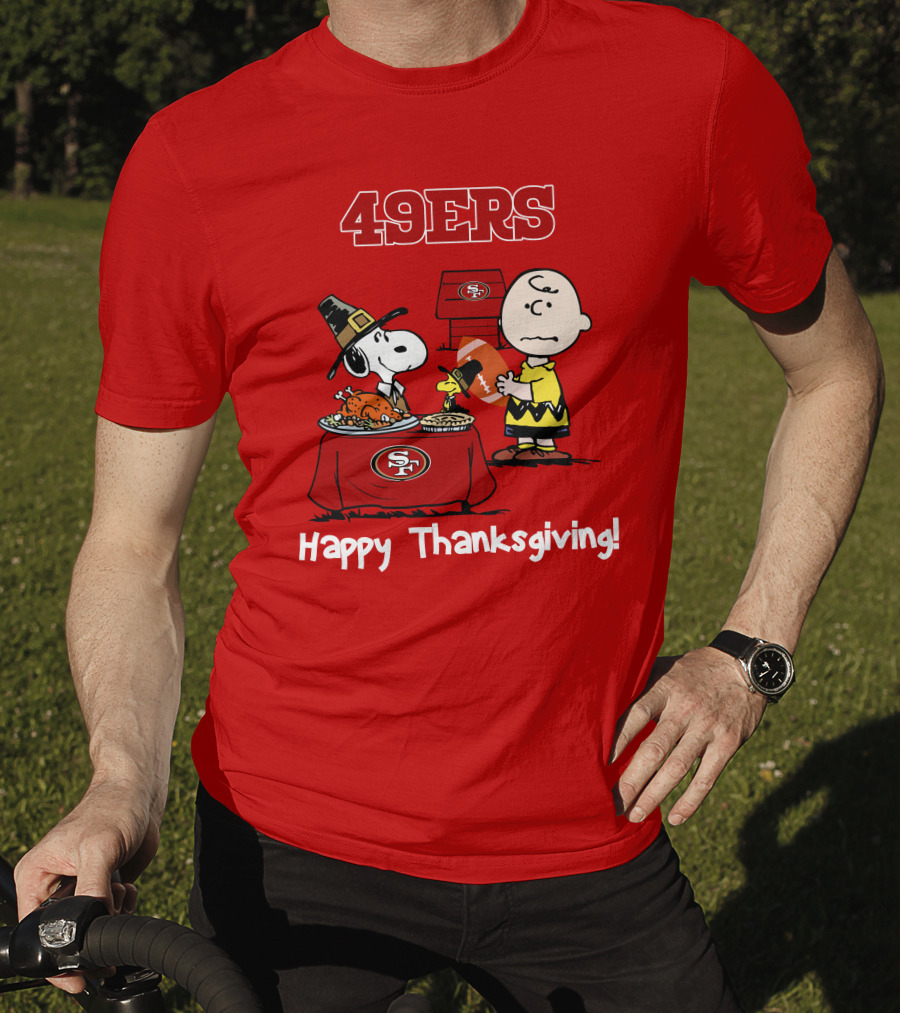 49ers Snoopy And Charlie Brown Thanksgiving T-Shirt