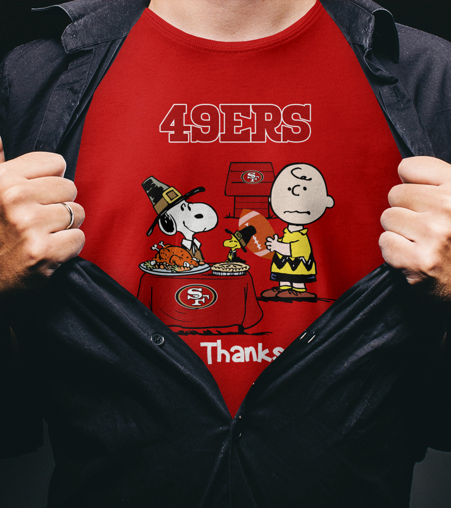 49ers Snoopy And Charlie Brown Thanksgiving T-Shirt