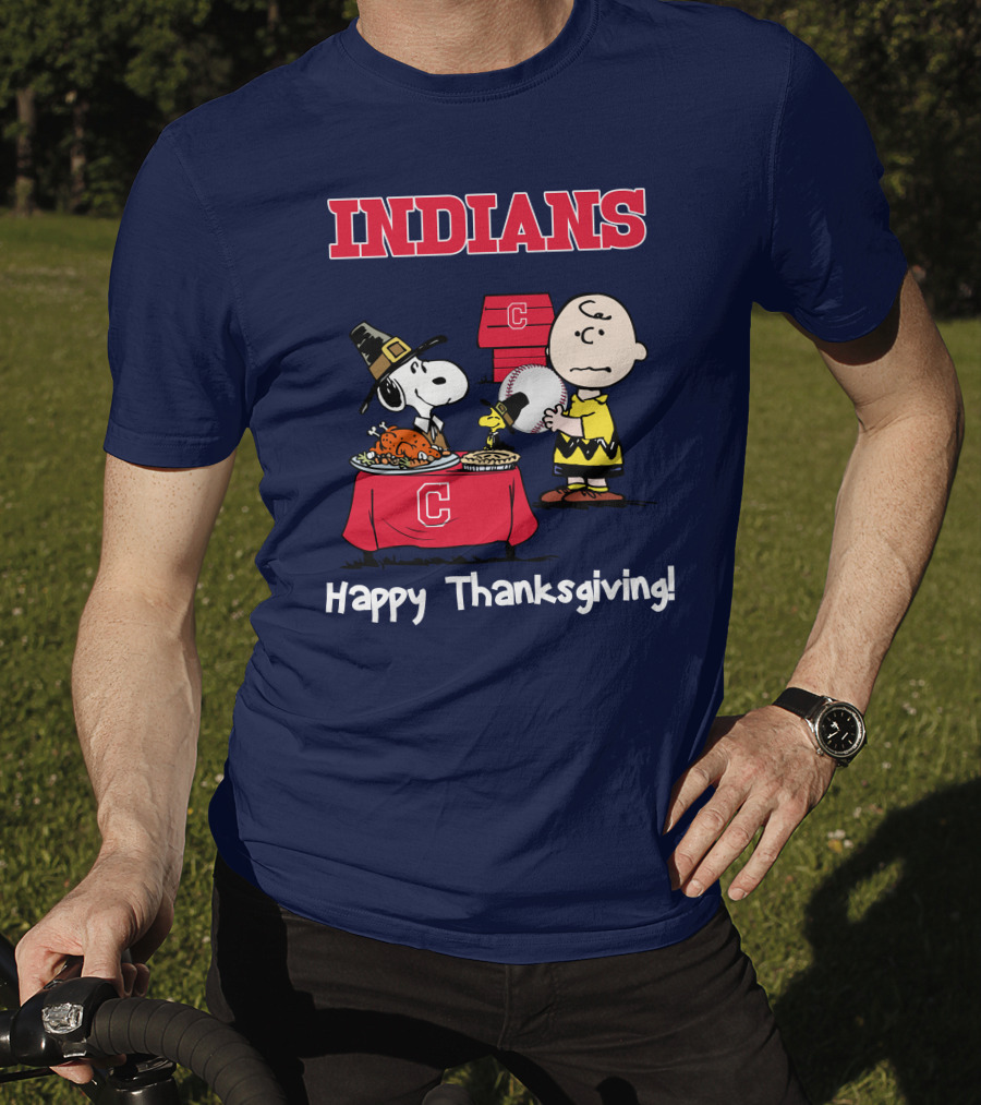 Indians Snoopy Happy Thanksgiving Charlie Brown Peanuts T-Shirt