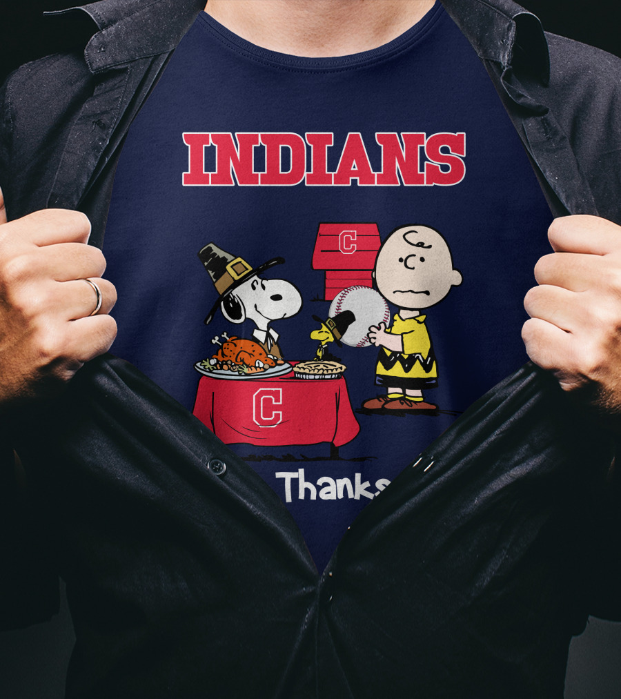 Indians Snoopy Happy Thanksgiving Charlie Brown Peanuts T-Shirt