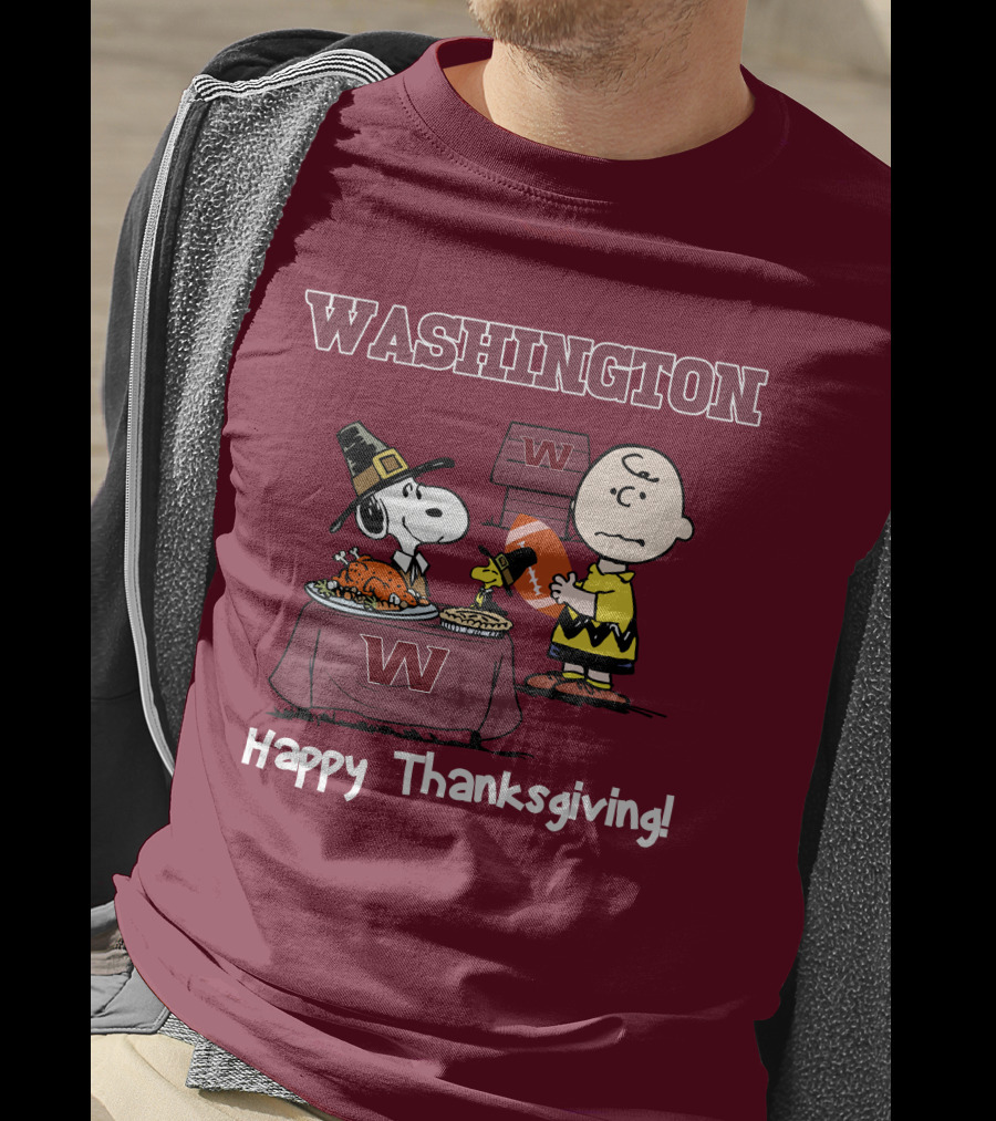 Washington Snoopy Thanksgiving Football Charlie Brown T-Shirt