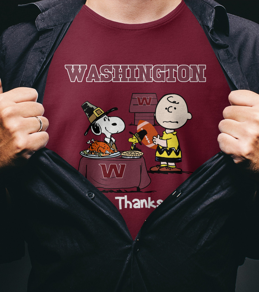 Washington Snoopy Thanksgiving Football Charlie Brown T-Shirt