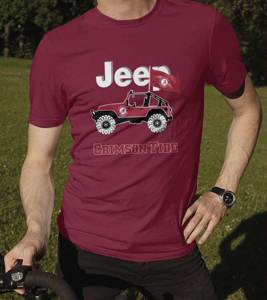 Jeep Alabama Crimson Tide Flag T-Shirt