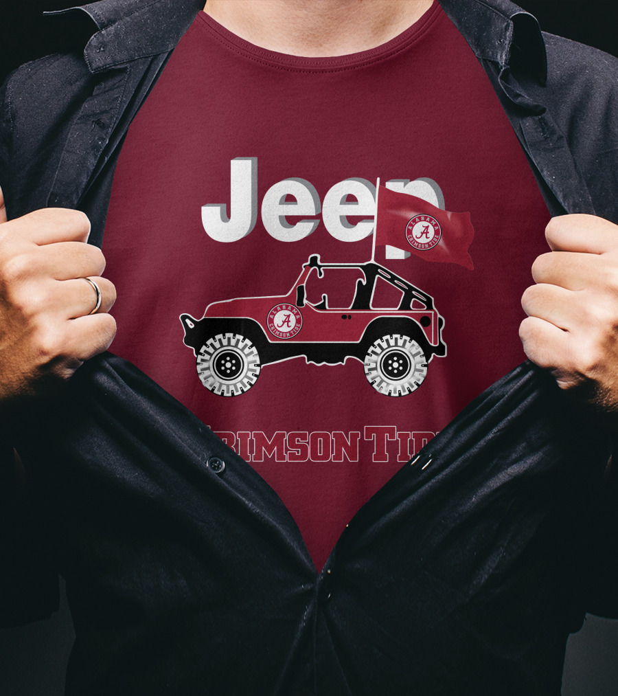 Jeep Alabama Crimson Tide Flag T-Shirt