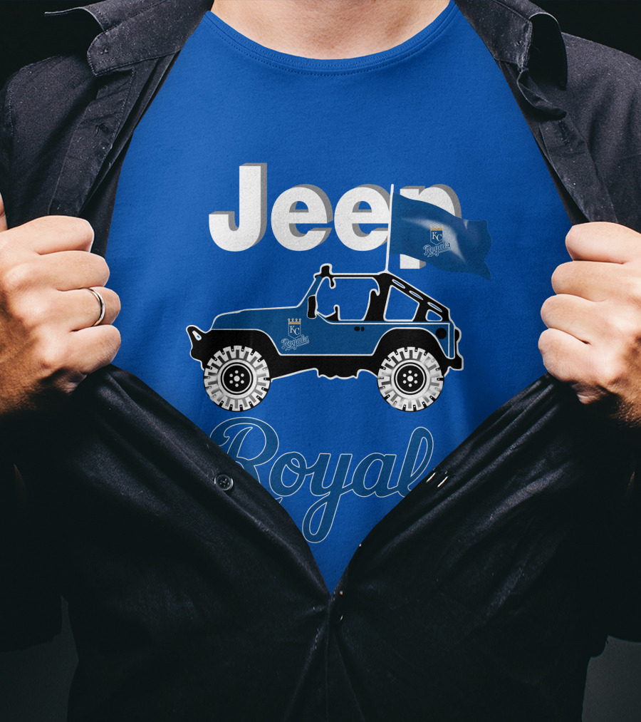 Jeep Kansas City Royals Blue Flag Adventure T-Shirt