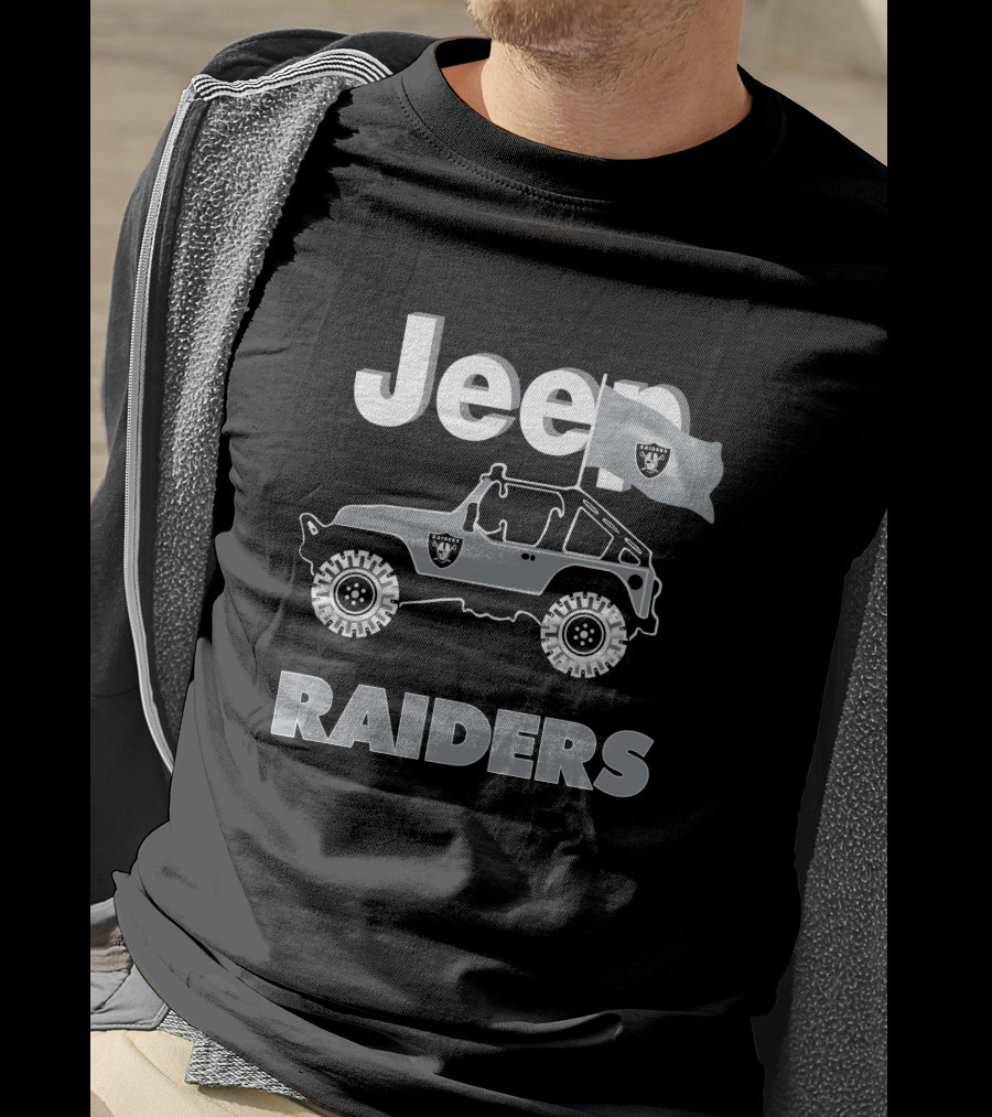 Las Vegas Raiders Jeep Flag Adventure T-Shirt