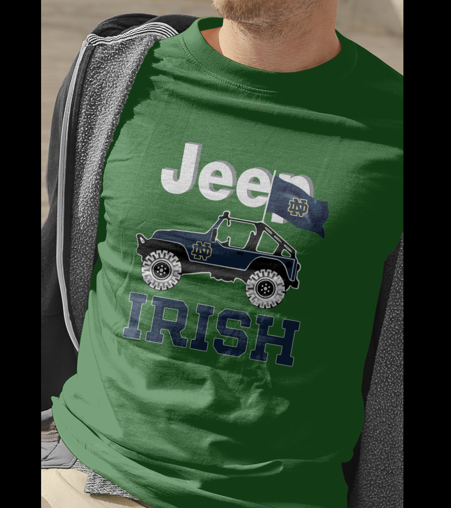 Jeep Notre Dame Fighting Irish Flag T-Shirt