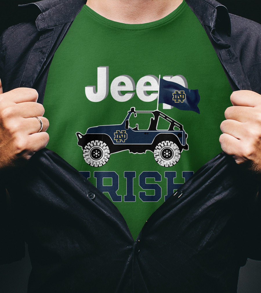 Jeep Notre Dame Fighting Irish Flag T-Shirt