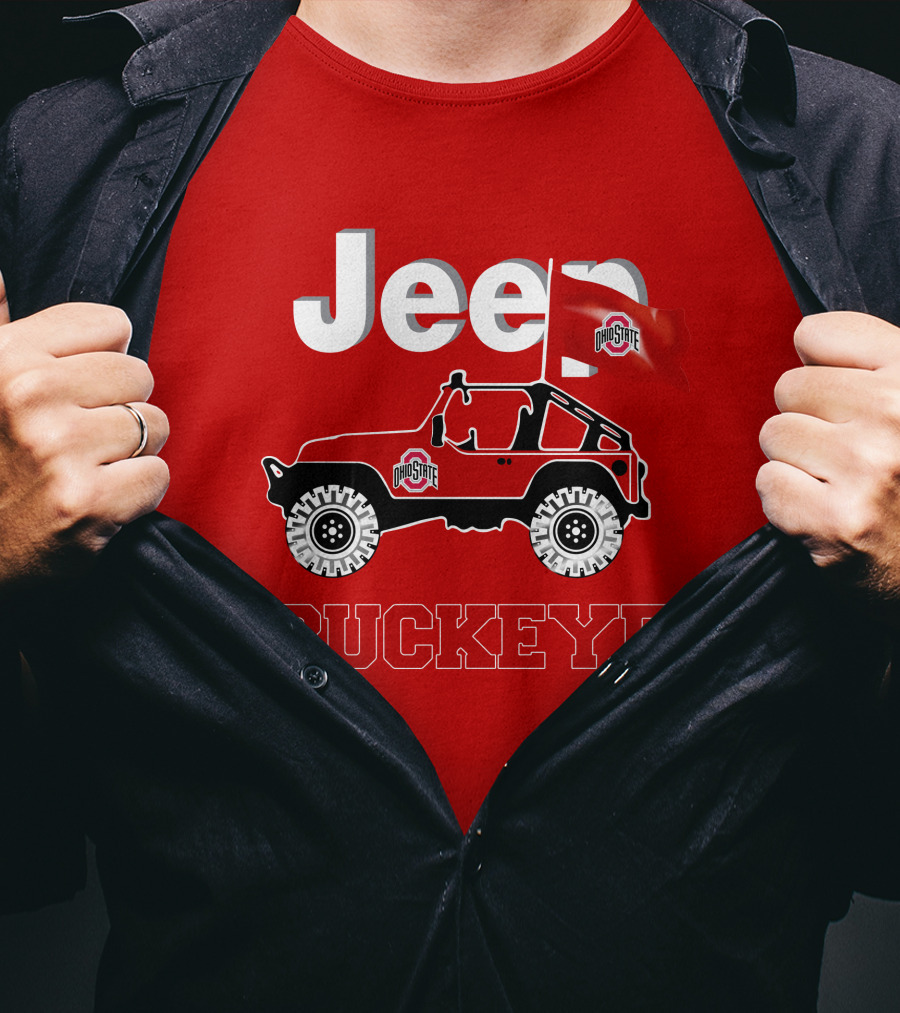 Jeep Ohio State Buckeye Red Flag Adventure T-Shirt