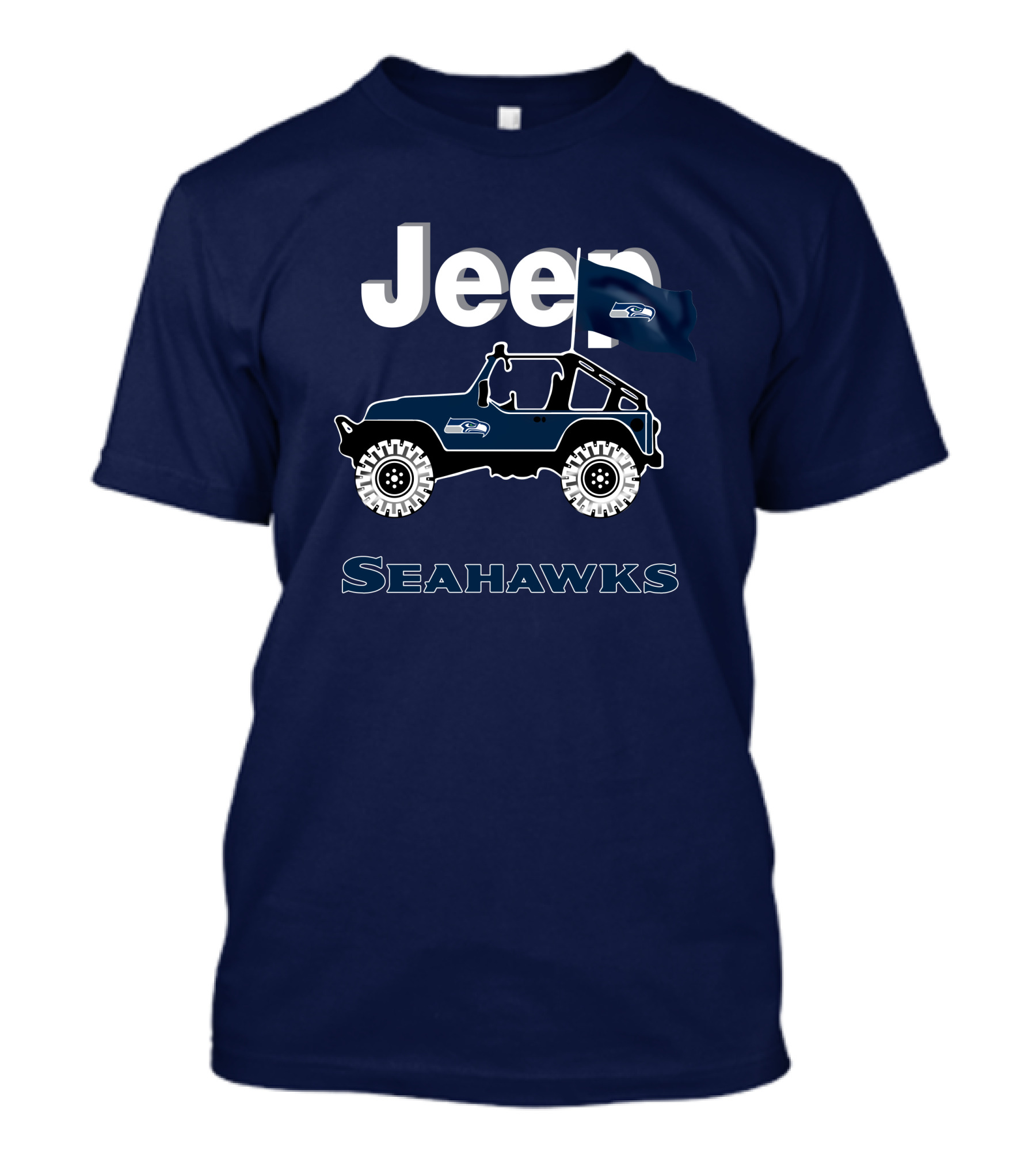 Jeep Seattle Seahawks Graphic Flag T-Shirt