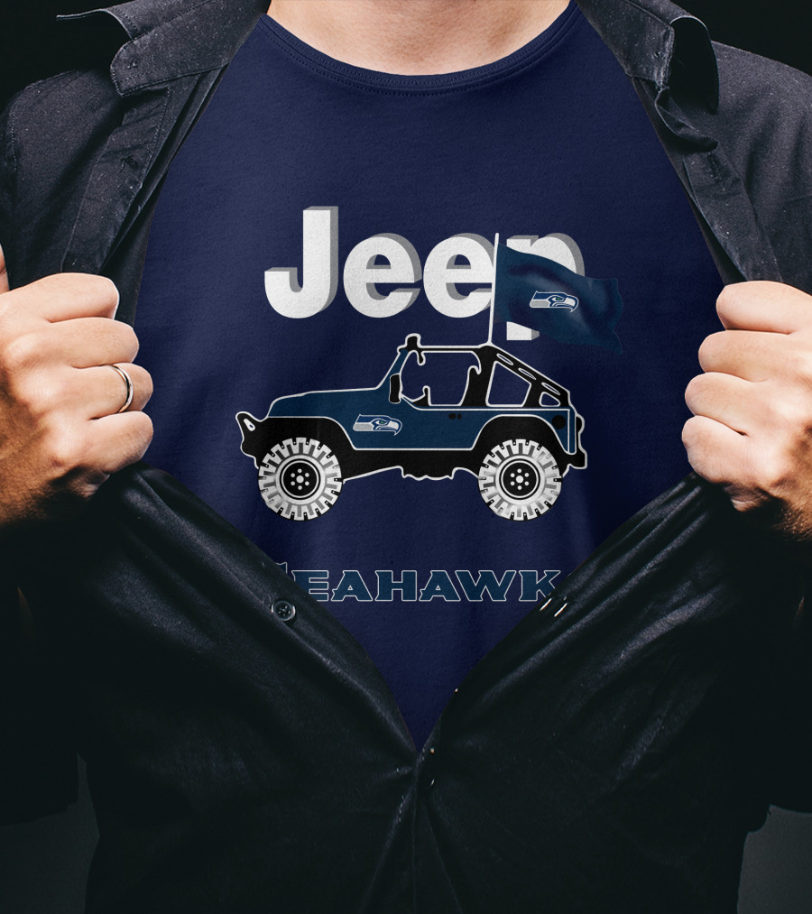 Jeep Seattle Seahawks Graphic Flag T-Shirt
