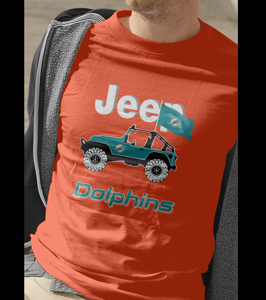 Jeep Dolphins Miami Flag Adventure T-Shirt