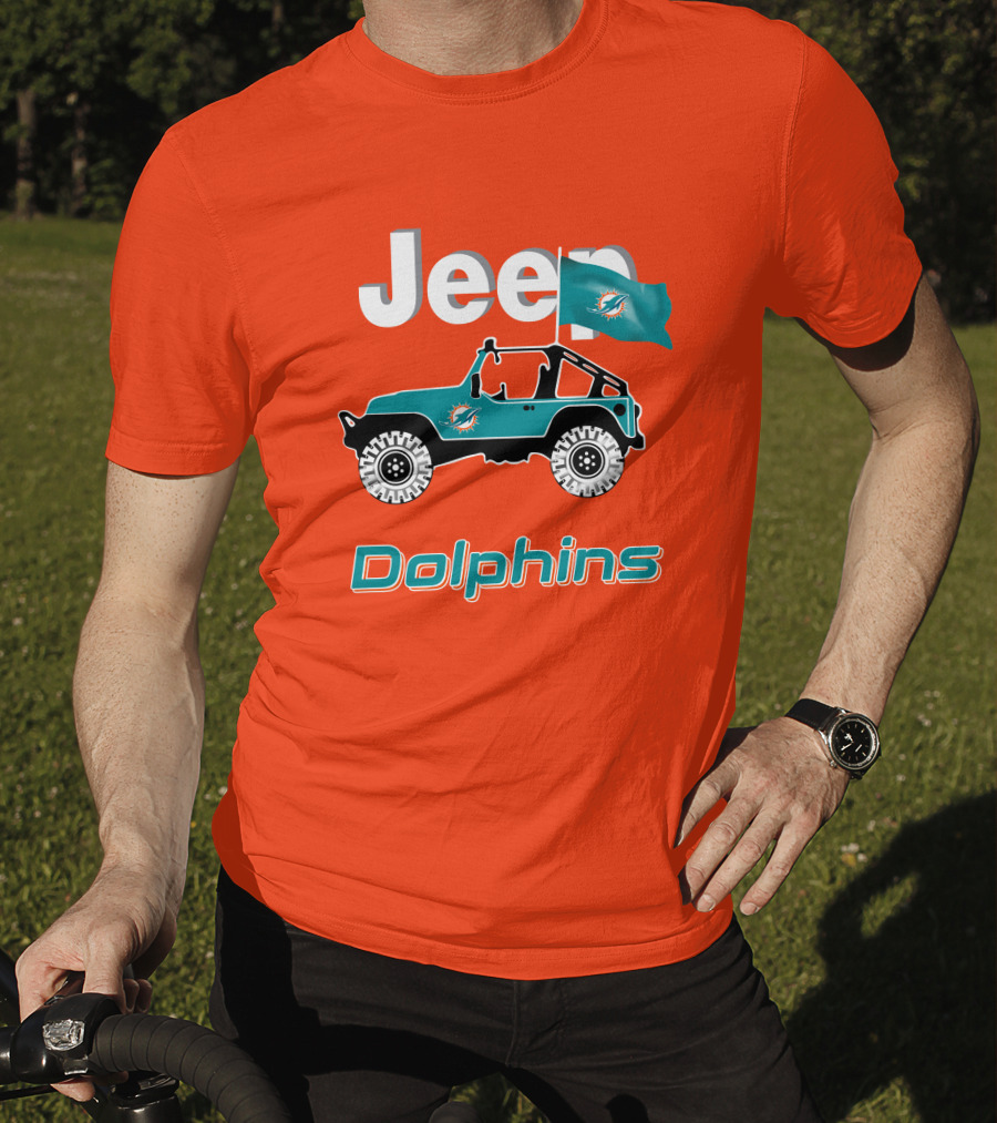 Jeep Dolphins Miami Flag Adventure T-Shirt