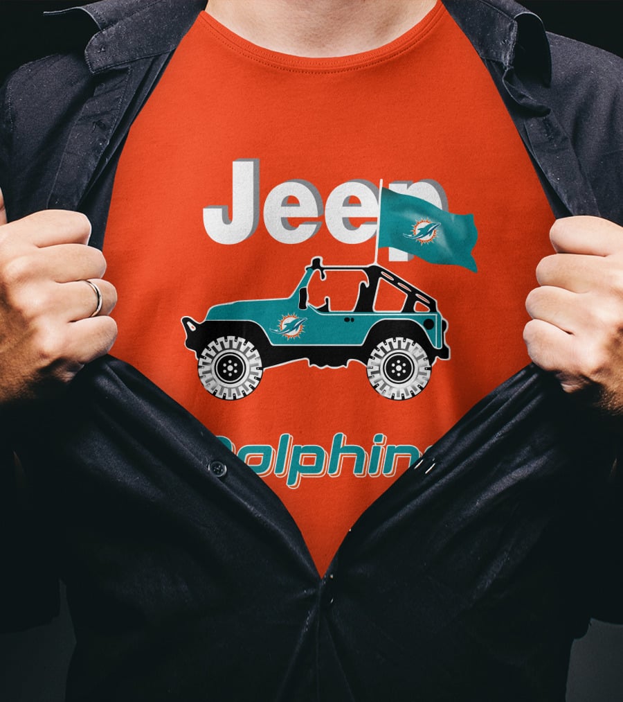 Jeep Dolphins Miami Flag Adventure T-Shirt