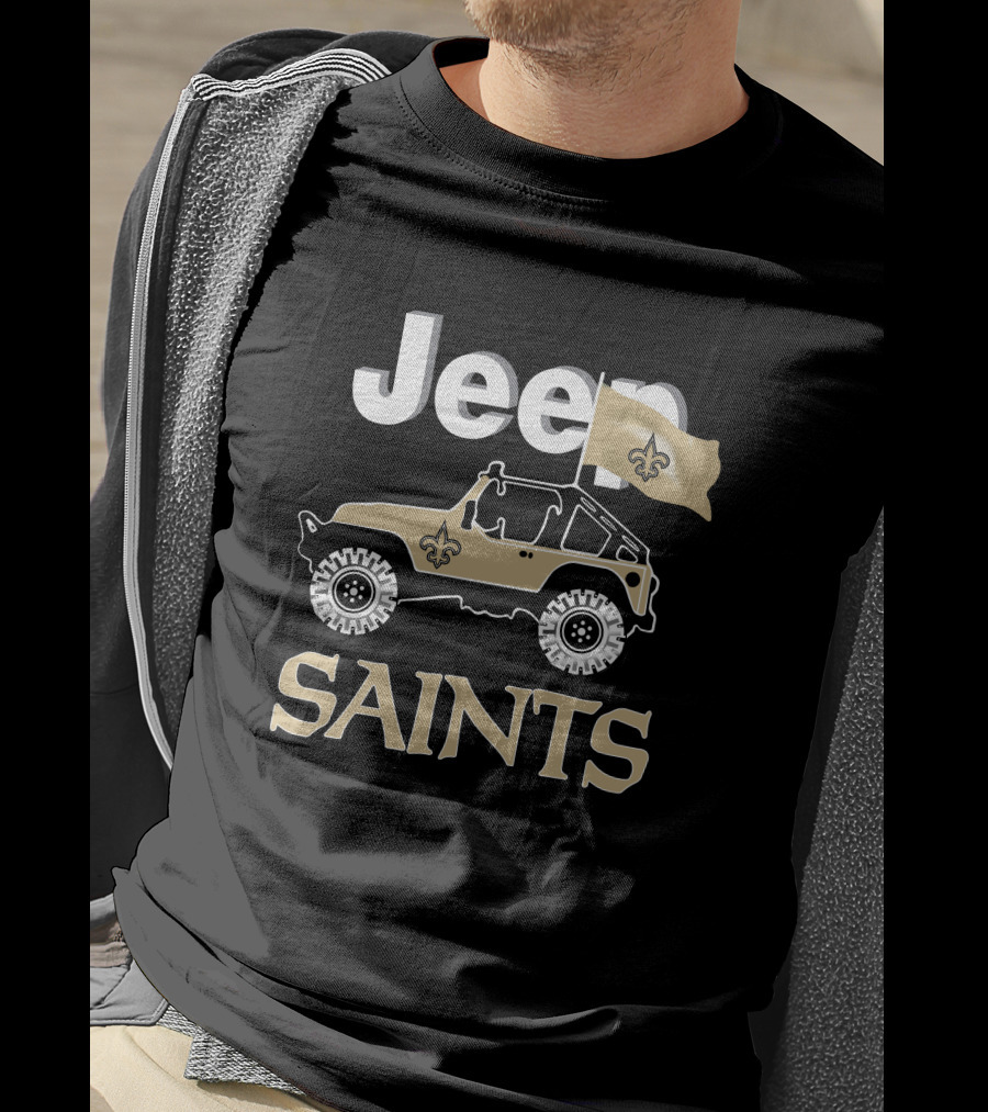 Jeep Saints New Orleans Fleur-De-Lis Flag T-Shirt