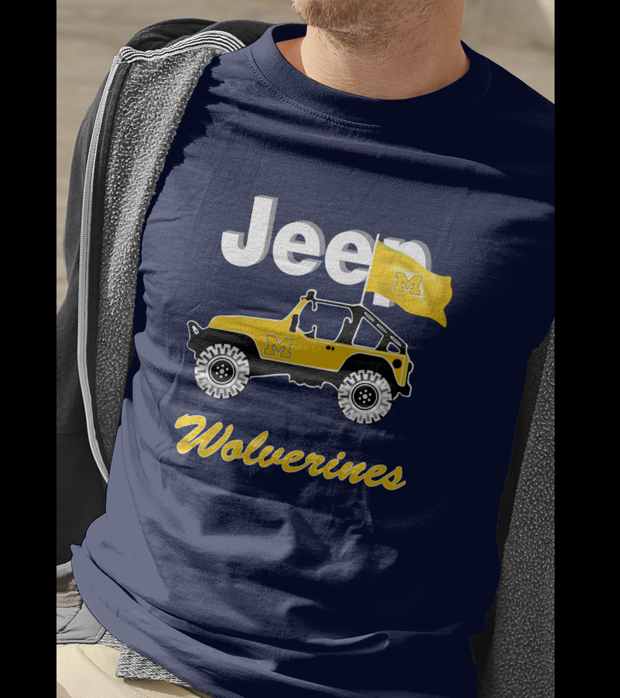 Jeep Michigan Wolverines M Flag Yellow T-Shirt
