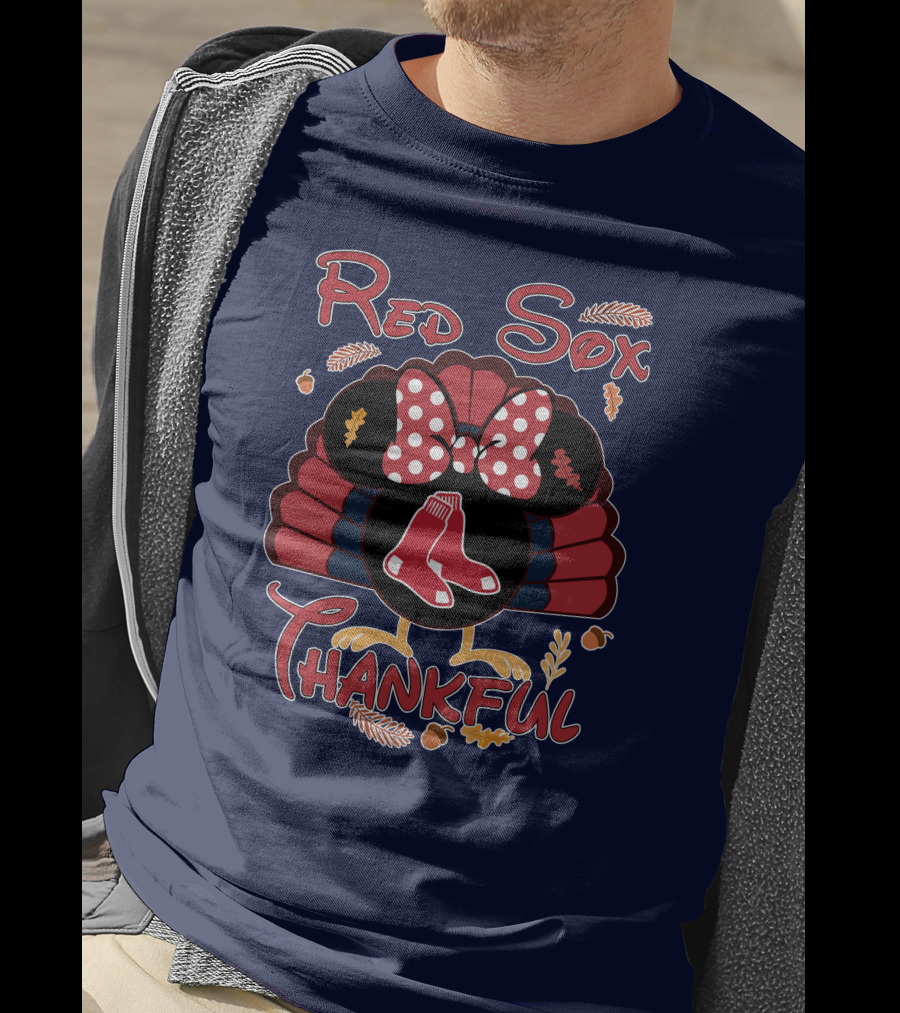 Red Sox Thankful Minnie Thanksgiving Turkey T-Shirt