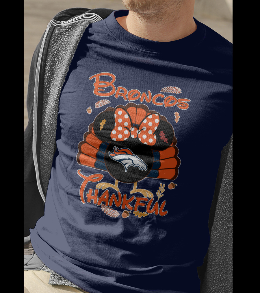 Broncos Thankful Denver Minnie Thanksgiving T-Shirt