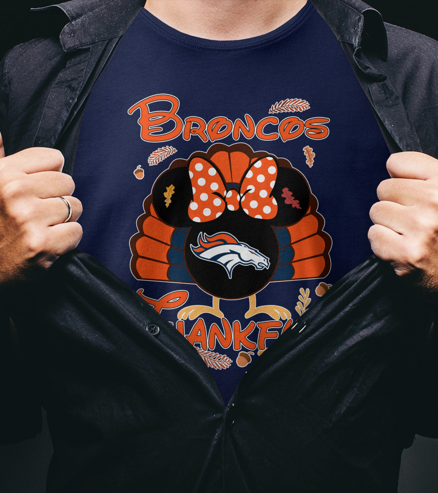 Broncos Thankful Denver Minnie Thanksgiving T-Shirt