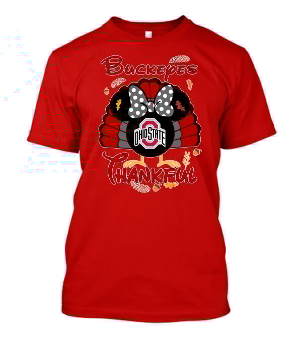 Buckeyes Thankful Ohio State Minnie Thanksgiving T-Shirt