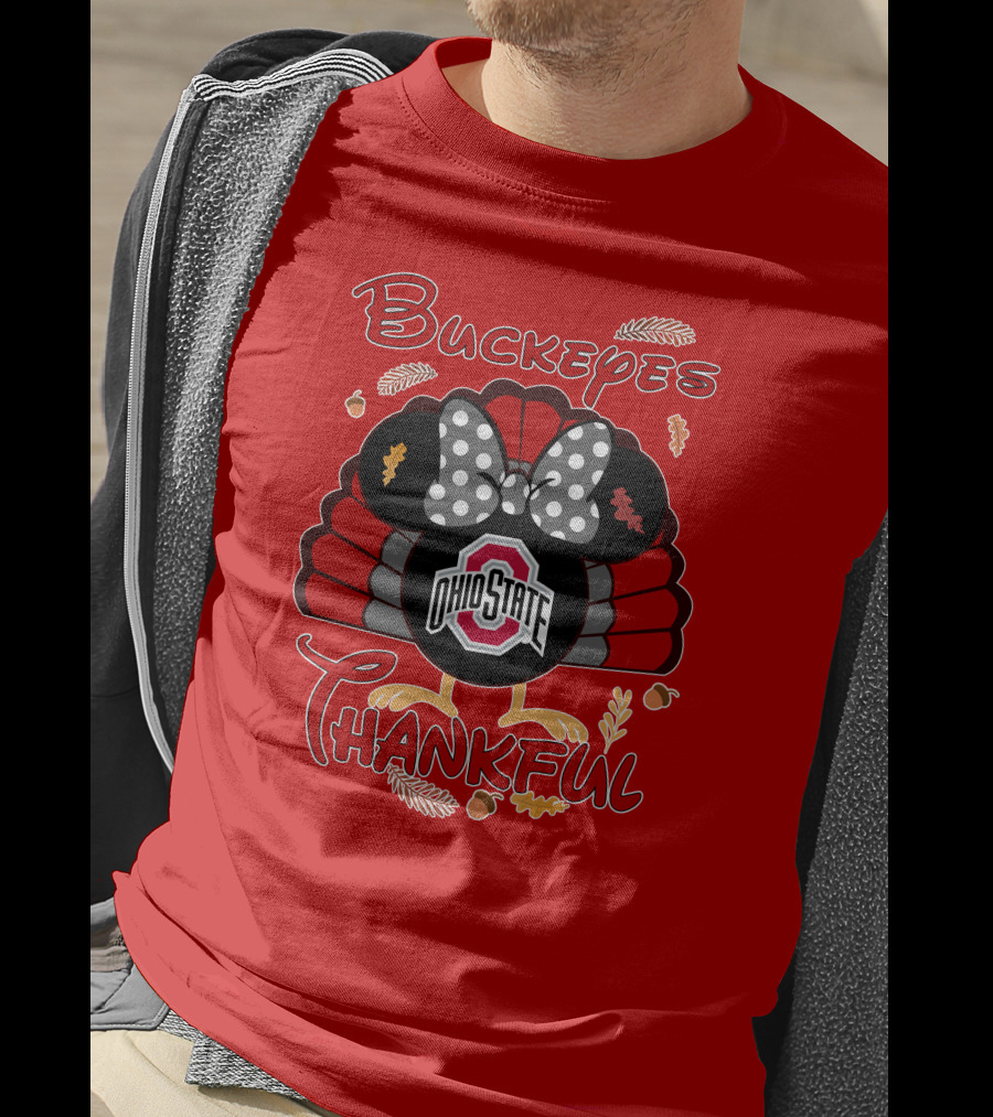 Buckeyes Thankful Ohio State Minnie Thanksgiving T-Shirt