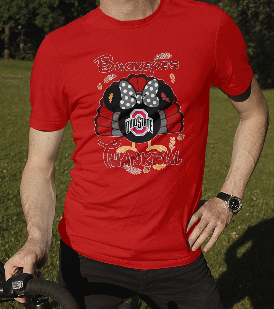Buckeyes Thankful Ohio State Minnie Thanksgiving T-Shirt