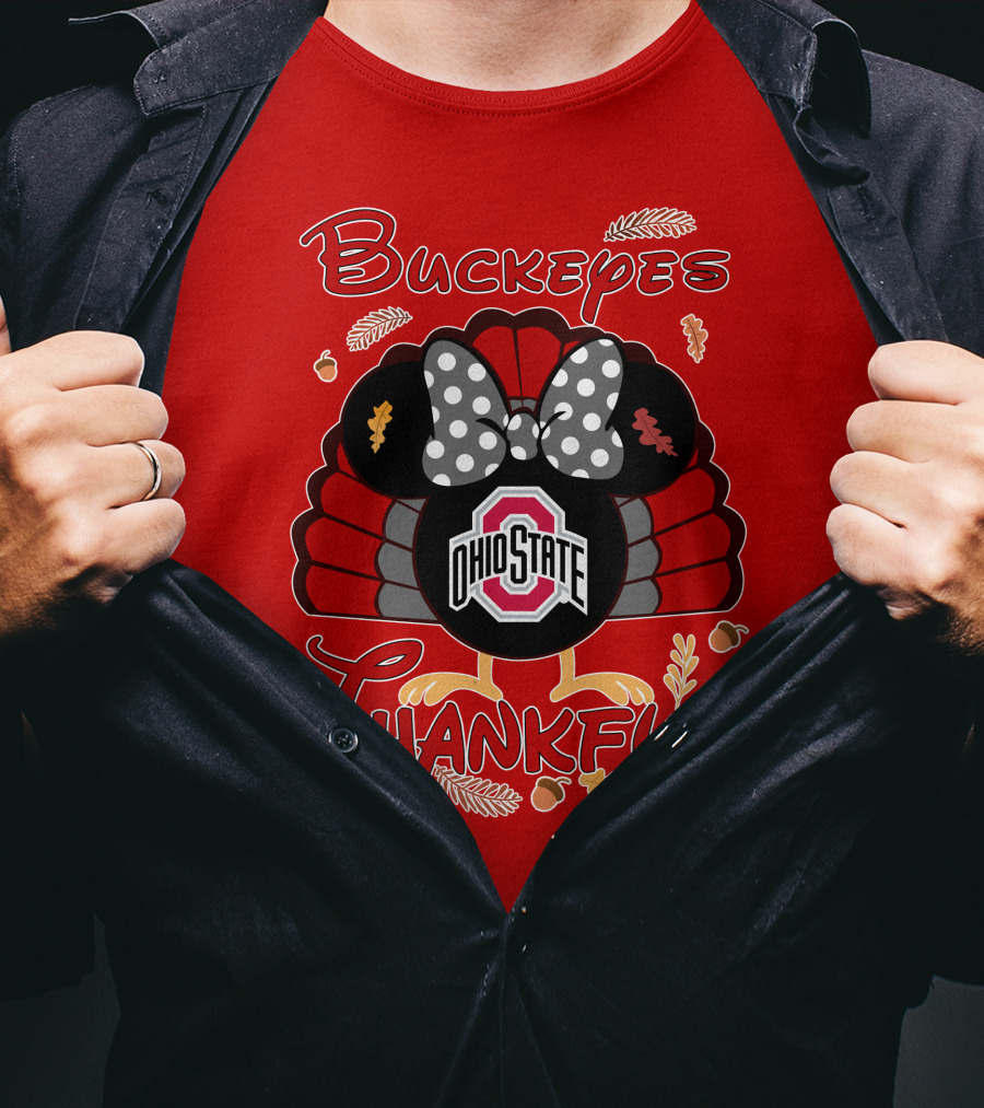Buckeyes Thankful Ohio State Minnie Thanksgiving T-Shirt
