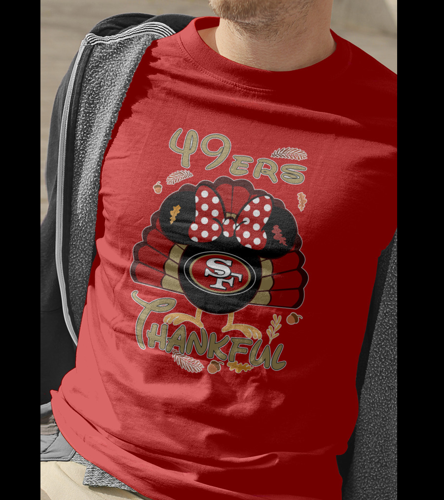 49ers Thankful Minnie Thanksgiving San Francisco T-Shirt