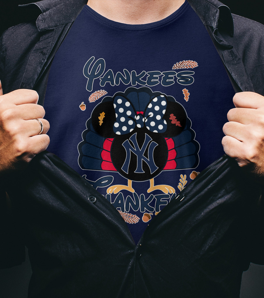 Yankees Thankful Minnie Thanksgiving T-Shirt