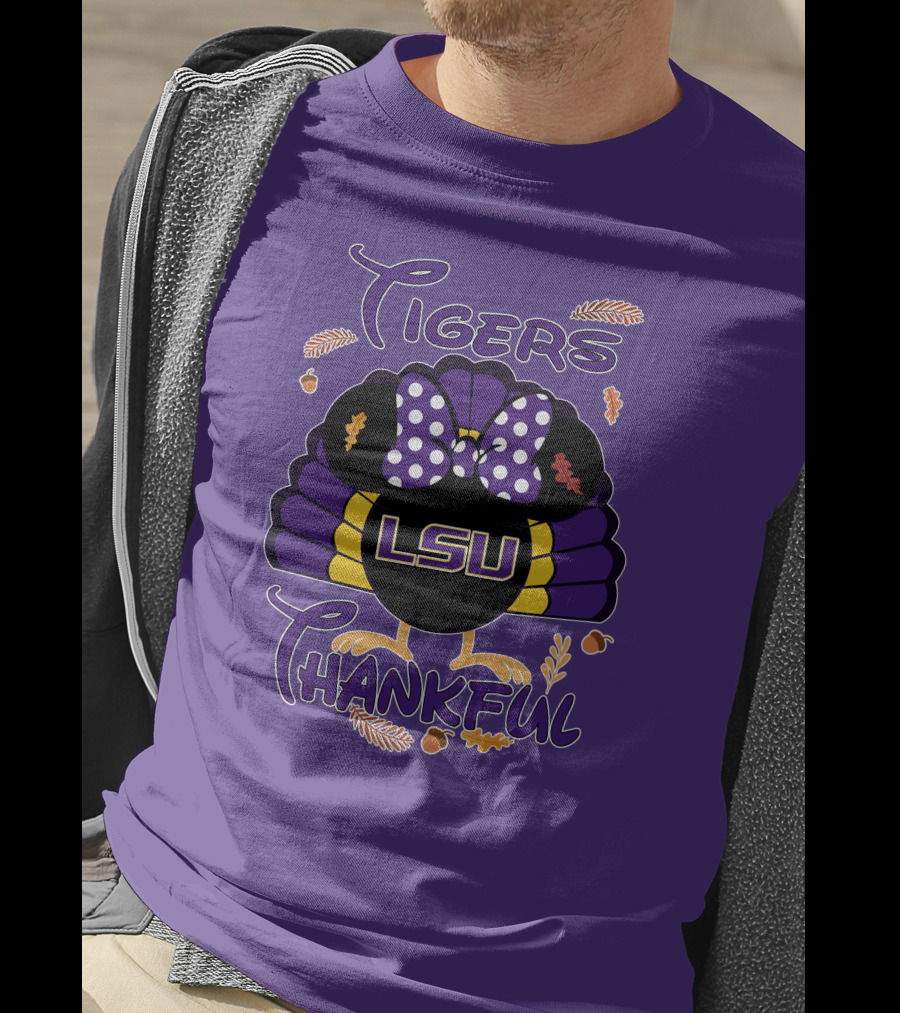 LSU Tigers Thankful Minnie Thanksgiving T-Shirt